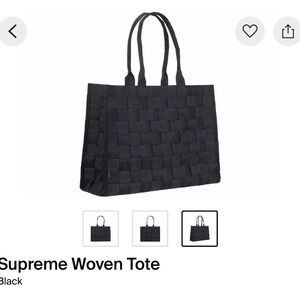 Supreme Black Woven Tote Bag